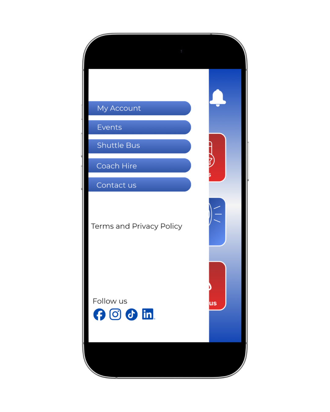 Passenger App Menu